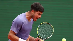 Carlos Alcaraz celebra la victoria ante Davidovich en semifinales del Masters de Montecarlo Carlos Alcaraz celebra la victoria ante Davidovich en semifinales del Masters de Montecarlo