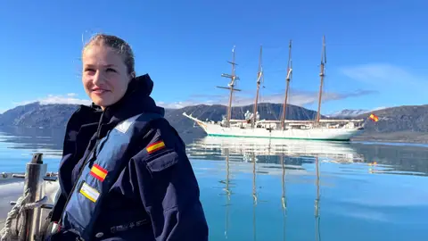 La Princesa Leonor a bordo del buque escuela Juan Sebastián Elcano La Princesa Leonor a bordo del buque escuela Juan Sebastián Elcano