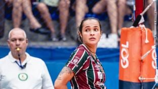 Priscila Heldes durante el partido de Fluminense