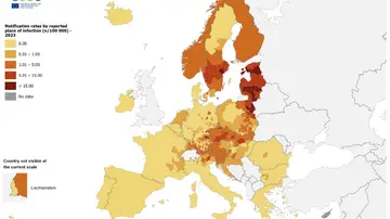 Tasas de notificación de casos adquiridos localmente notificados para 2023 Tasas de notificación de casos adquiridos localmente notificados para 2023