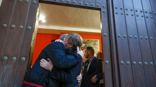 Cofrades de Las Penas, M&aacute;laga, despu&eacute;s de que se cancele la salida