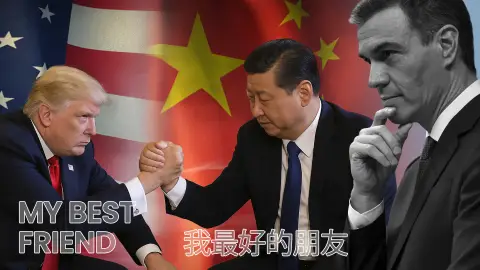 Infografía sobre la posición de España ante EE.UU. y China Infografía sobre la posición de España ante EE.UU. y China