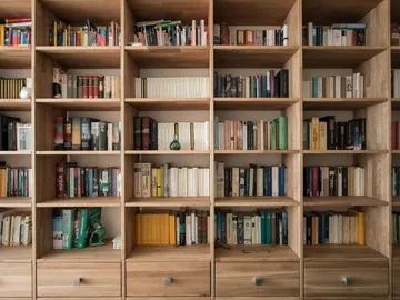 Libros en una estantería Libros en una estantería