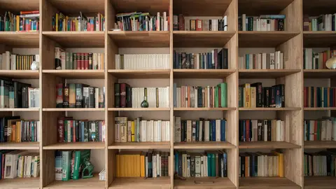 Libros en una estantería Libros en una estantería