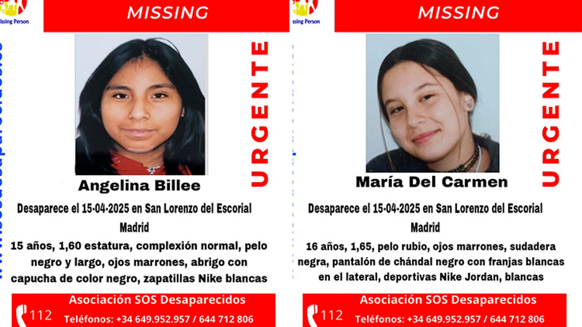 Angelilna Billee y María Del Carmen en una imagen de SOS Desaparecidos Angelilna Billee y María Del Carmen en una imagen de SOS Desaparecidos