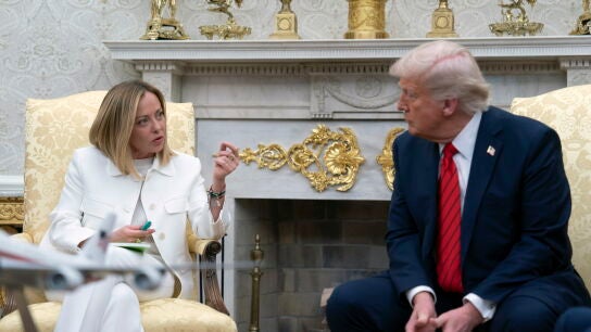 Giorgia Meloni y Donald Trump