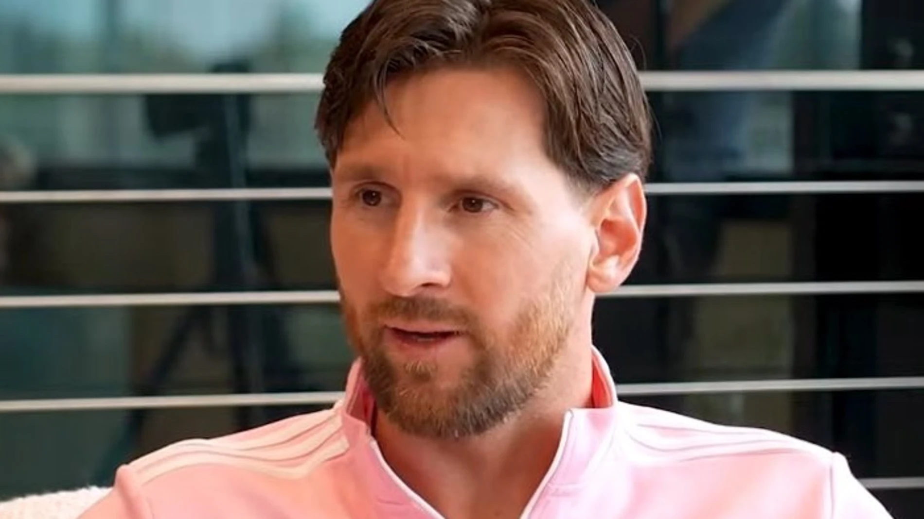 Leo Messi durante la entrevista Leo Messi durante la entrevista