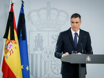 El presidente del Gobierno, Pedro Sánchez, comparece en el Palacio de la Moncloa El presidente del Gobierno, Pedro Sánchez, comparece en el Palacio de la Moncloa