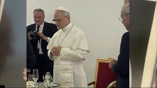 Primera cena del papa Primera cena del papa