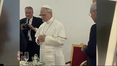 Primera cena del papa Primera cena del papa