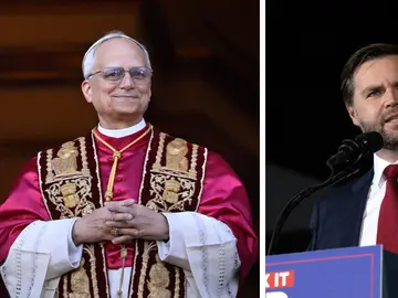 Imagen del papa León XIV y del vicepresidente estadounidense, J.D. Vance. Imagen del papa León XIV y del vicepresidente estadounidense, J.D. Vance.