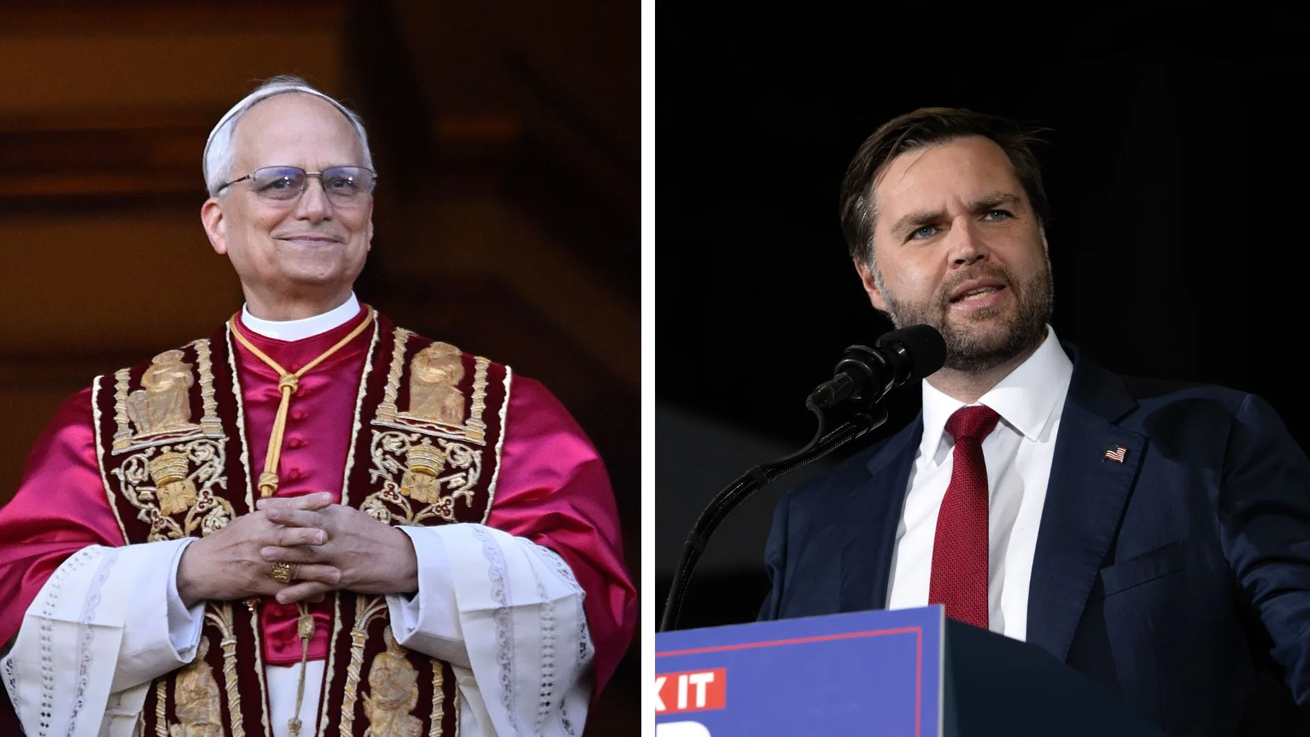 Imagen del papa León XIV y del vicepresidente estadounidense, J.D. Vance. Imagen del papa León XIV y del vicepresidente estadounidense, J.D. Vance.