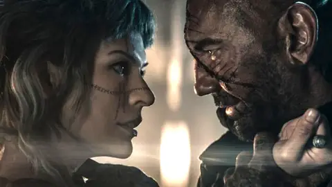 Milla Jovovich y Dave Bautista en Tierras perdidas Milla Jovovich y Dave Bautista en Tierras perdidas