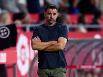 Míchel Sánchez, en un partido del Girona