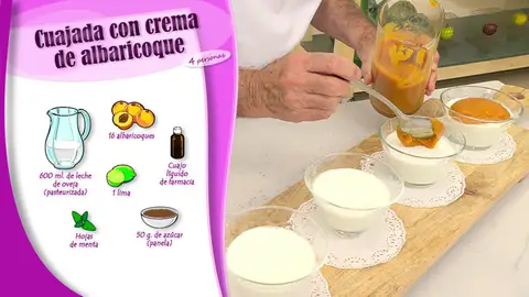 Ingredientes Cuajada con crema de albaricoque Ingredientes Cuajada con crema de albaricoque
