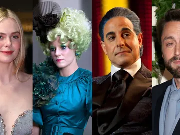 Elle Fanning y Kieran Culkin como Effie y Caesar en Los juegos del hambre: Amanecer en la cosecha Elle Fanning y Kieran Culkin como Effie y Caesar en Los juegos del hambre: Amanecer en la cosecha