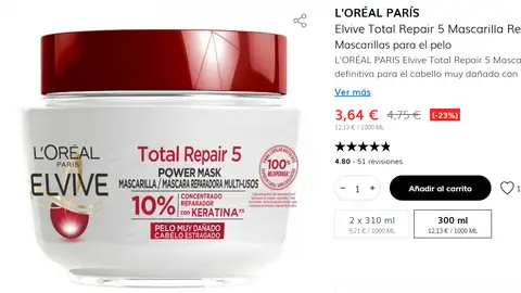 Mascarilla Elvive Total Repair 5 Mascarilla Elvive Total Repair 5