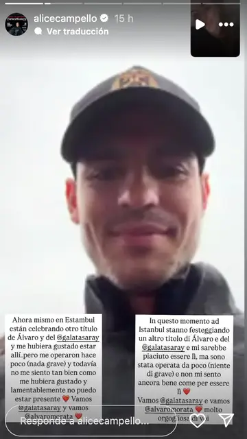 Alice Campello y Álvaro Morata haciendo videollamada Alice Campello y Álvaro Morata haciendo videollamada