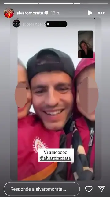 Alice Campello en videollamada con Álvaro Morata y sus hijas Alice Campello en videollamada con Álvaro Morata y sus hijas