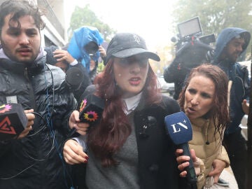 Jana Maradona, a su llegada al tribunal de San Isidro, en la provincia de Buenos Aires