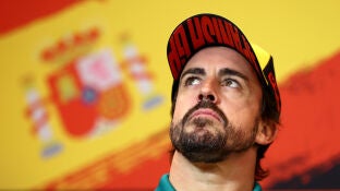 Fernando Alonso durante el GP de Espa&ntilde;a 2025