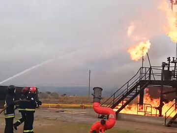 Entrenamientos en la Escuela contra el fuego de Ilunion en Brunete
