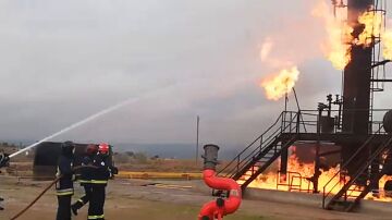 Entrenamientos en la Escuela contra el fuego de Ilunion en Brunete