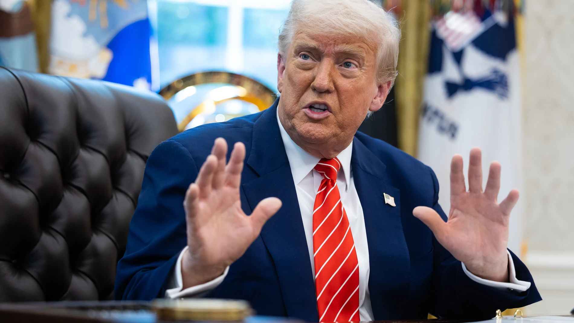Donald Trump en el despacho de la Casa Blanca. Donald Trump en el despacho de la Casa Blanca.
