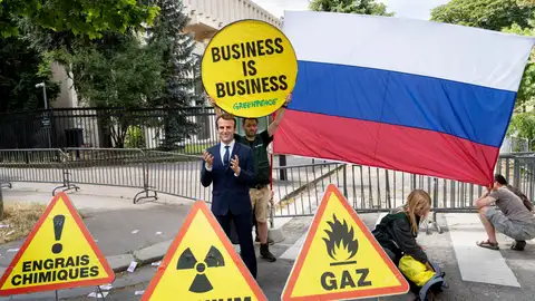 La figura de cera del presidente francés, Emmanuel Macron La figura de cera del presidente francés, Emmanuel Macron