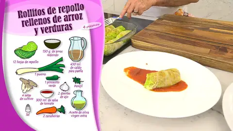 Ingredientes Rollitos de repollo rellenos de arroz y verduras Ingredientes Rollitos de repollo rellenos de arroz y verduras