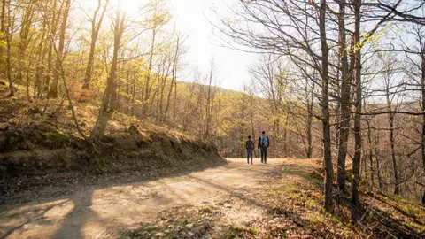 Dos personas en un solo camino Dos personas en un solo camino