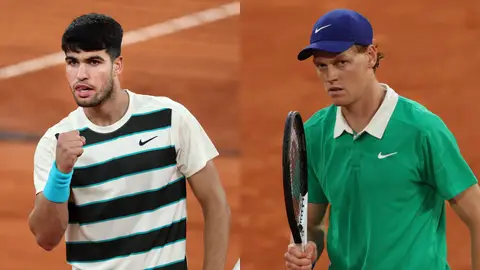 Carlos Alcaraz y Jannik Sinner, finalistas de Roland Garros 2025 Carlos Alcaraz y Jannik Sinner, finalistas de Roland Garros 2025