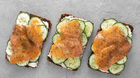 Calabacín con salmón ahumado Calabacín con salmón ahumado