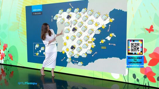 El tiempo del mi&eacute;rcoles, 11 de junio de 2025