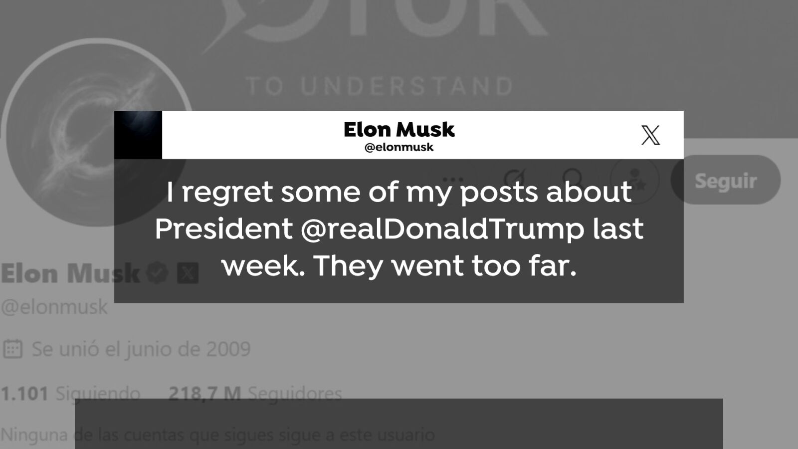 Elon Musk se retracta tras su enfrentamiento con Trump: 