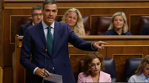 Pedro Sánchez durante la sesión de control Pedro Sánchez durante la sesión de control