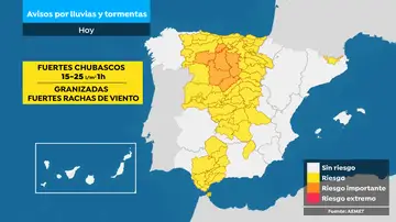 Mapa de avisos para este miércoles Mapa de avisos para este miércoles