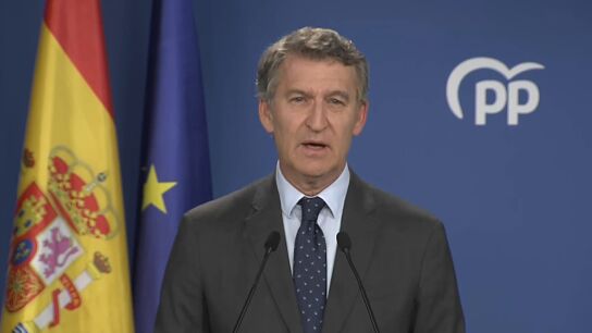 Alberto N&uacute;&ntilde;ez Feij&oacute;o, en la sede del PP