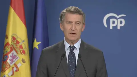 Alberto Núñez Feijóo, en la sede del PP Alberto Núñez Feijóo, en la sede del PP