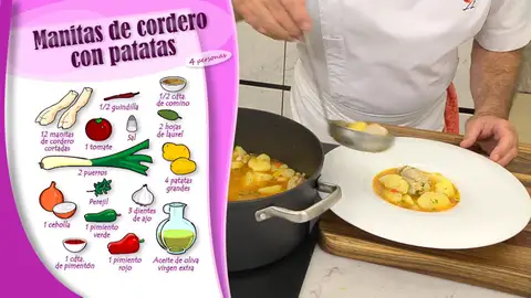 Ingredientes Manitas de cordero con patatas Ingredientes Manitas de cordero con patatas