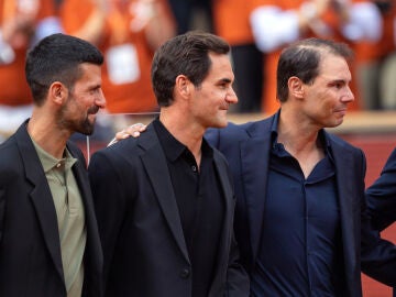 Djokovic, Federer y Nadal en el homenaje al balear en Roland Garros 2025