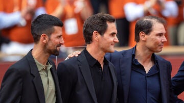 Djokovic, Federer y Nadal en el homenaje al balear en Roland Garros 2025