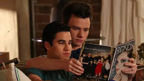 Darren Criss y Chris Colfer en Glee Darren Criss y Chris Colfer en Glee