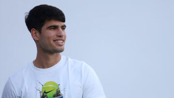 Carlos Alcaraz a su llegada al torneo de Queen's
