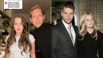 Ava Phillippe y su novio en TikTok/Reese Witherspoon con Ryan Phillippe