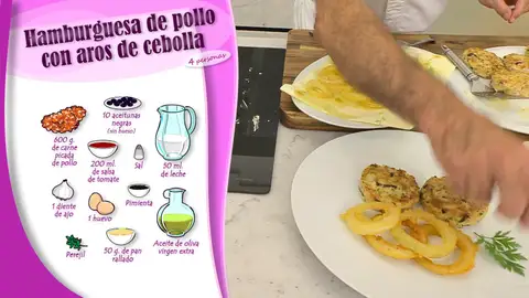Ingredientes Hamburguesa de pollo con aros de cebolla Ingredientes Hamburguesa de pollo con aros de cebolla