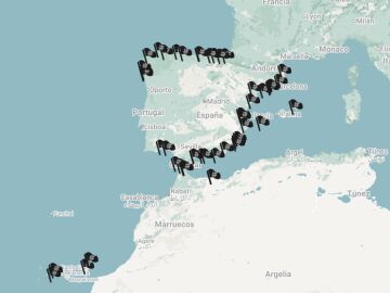 Mapa banderas negras