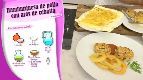 Ingredientes para los aros de cebolla Ingredientes para los aros de cebolla