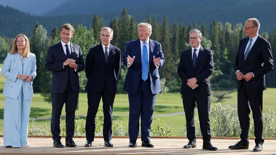 Donald Trump en la cumbre del G7. Donald Trump en la cumbre del G7.