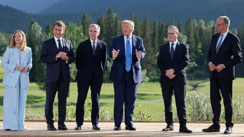 Donald Trump en la cumbre del G7. Donald Trump en la cumbre del G7.
